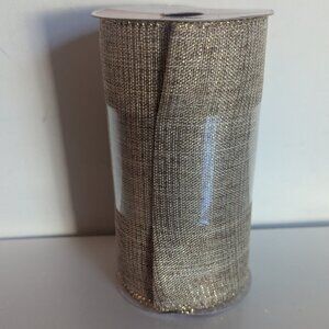 NWT Gold Glitter Burlap Wide Xmas Fabric Ribbon Michael's Holiday Crafts Decor